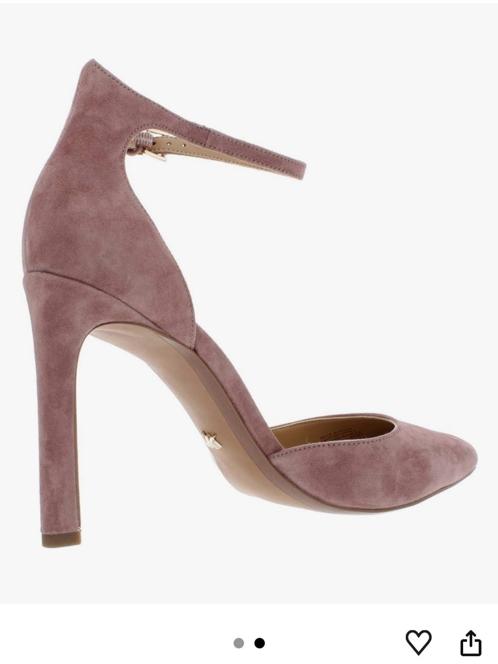 Michael Kors Dusty Rose Pointed-Toe Ankle-Strap Suede Pumps - Picture 3 of 7